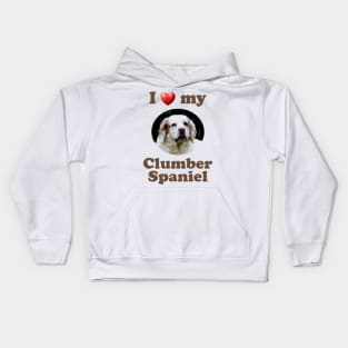 I Love My Clumber Spaniel Kids Hoodie